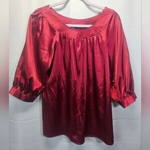 AGB Satiny Dark Red Women's Top